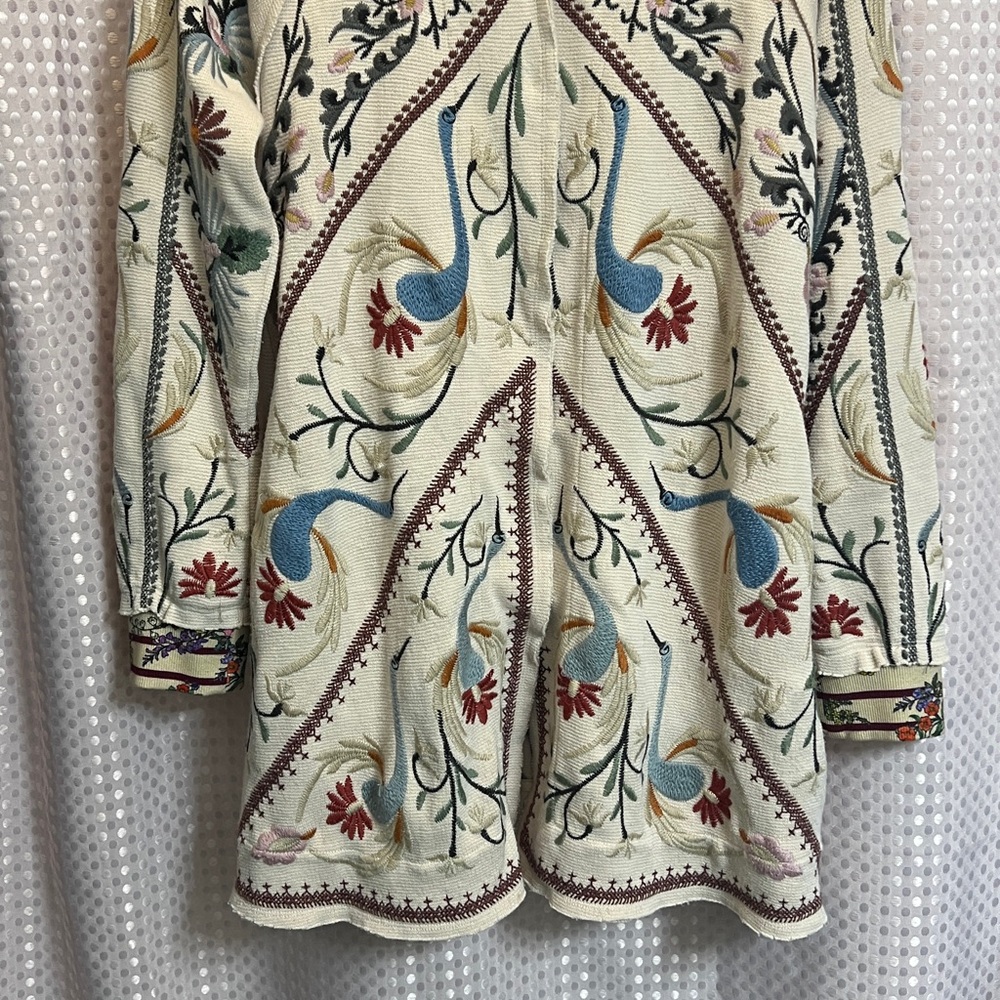 Johnny Was women’s GAIA JACKET Embroidered Floral Knit size XS artsy, whimsical - Picture 7 of 10